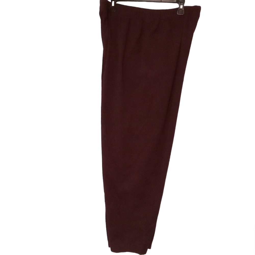 Basic Editions Relaxed Fit Elastic Waist Pull-On Pockets Brown Women's Pant 1XL